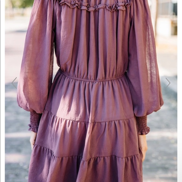 On The Up And Up Mauve Pink Tiered Dress - Picture 2 of 3